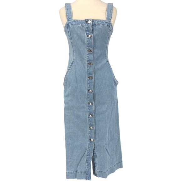 Club Monaco Button Front Denim Dress NWT Size 4 - Picture 1 of 13